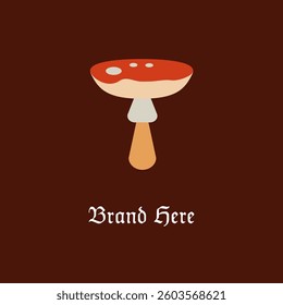 Red Mushroom Simple Logo Brand