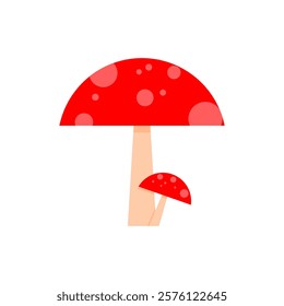 red mushroom. red spotted mushroom. vector illustration