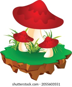 Red mushroom vector art and illustration