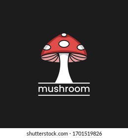 Red mushroom vector. Fungi medicine agriculture symbol design on white background.