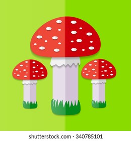 Red Mushroom. Vector illustration.