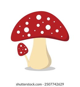 red mushroom vector illustration on white