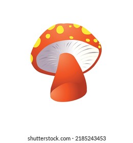 vector de hongos rojos con manchas amarillas