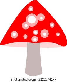 red mushroom with white dot vector illustration