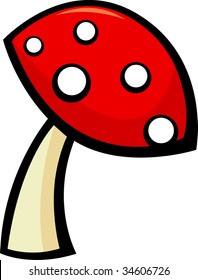 red mushroom with white dots