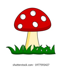 Red Mushroom with white dots vector illustration