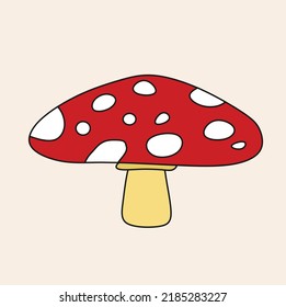 Red mushroom with white pattern, nature theme for decoration images