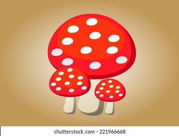red mushrooms