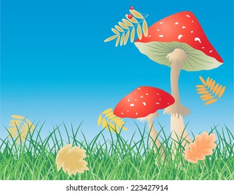 red mushrooms