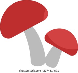 Red mushrooms, illustration, vector on a white background.