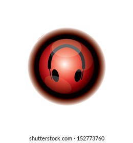 red music button design. vector illustration