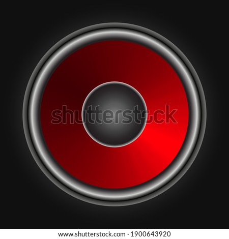 Red music column on gray background, vector illustration