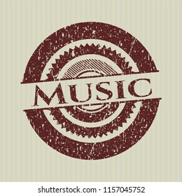 Red Music grunge seal