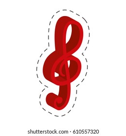 red music note cut line vector illustraiton eps 10