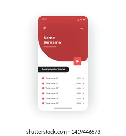 Red Music Player application Design.