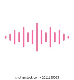 Red music pulse 3d icon. Abstract bars for voice and audio frequencies. Volume spectrum with loud and quiet sound effect. Creative musical energy with different ranges. Realistic isolated vector