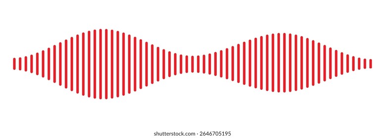 Red Music wave line sound icon audio frequency signal podcast radio sound wave . Red sound wave Effect. Red sound and audio waves. Volume wave ,Waves of the equalizer. Podcast soundwave line of voice.