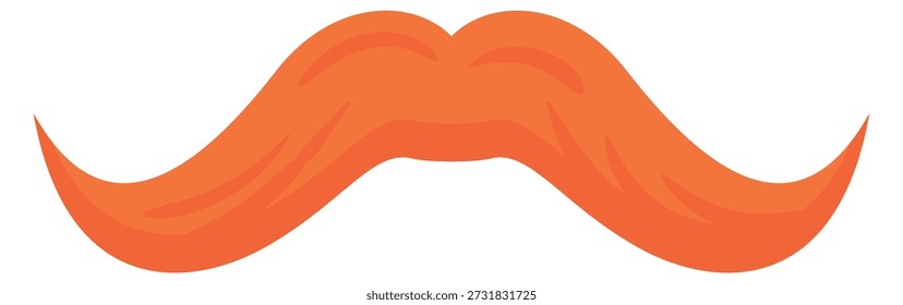 Red mustaches. Retro ginger face hair icon