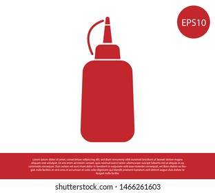 Red Mustard bottle icon isolated on white background. Vector Illustration