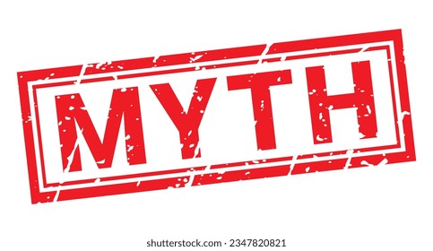 Red Myth stamp sticker with grunge vector illustration