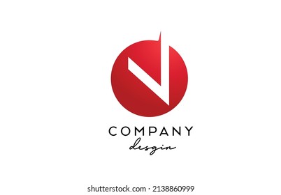 red N alphabet letter logo icon with circle design. Creative template for business and company