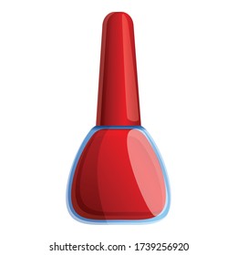 Red nail gel icon. Cartoon of red nail gel vector icon for web design isolated on white background