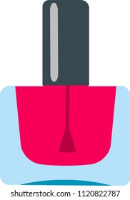 Red Nail polish bottle isolated