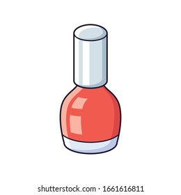 Red nail polish bottle isolated