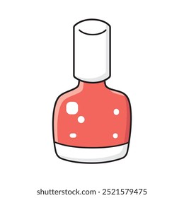 Botella de esmalte de uñas rojo aislada Ilustración vectorial