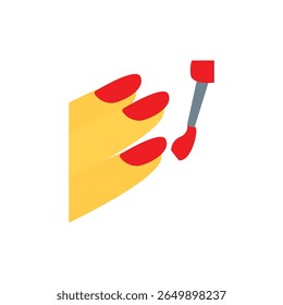 red nail polish emoji symbol sign icon vector illustration hand