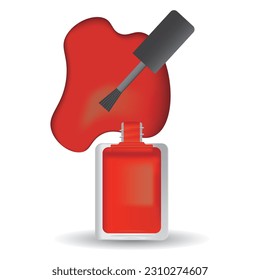 símbolo de ilustración del icono de esmalte de uñas rojas
