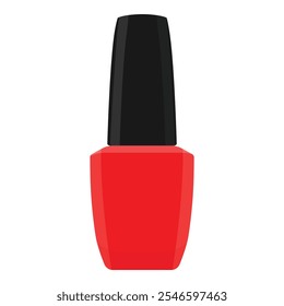 Esmalte de unha vermelho isolado no fundo branco. Ilustração vetorial