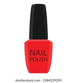 Red nail polish isolated on white background. Vector illustration