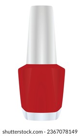 Red nail polish on white background. vector illustration