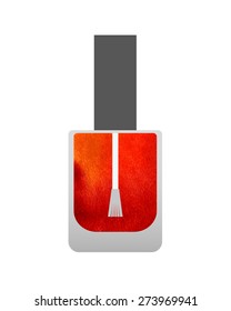 Red nail polish on white background. Vector illustration. 