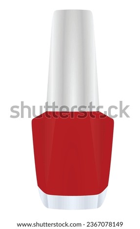 Red nail polish on white background. vector illustration