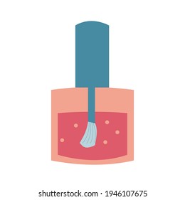 Red nail polish Vector flat icon on a white background