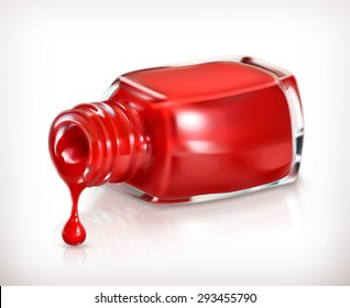 Red nail polish, vector icon