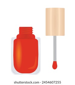 Esmalte de uñas rojo, Ilustración vectorial