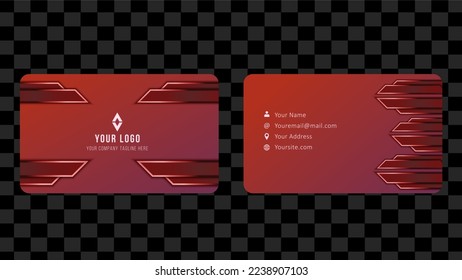 Red Name Card and Business Card Template Design Abstract Background