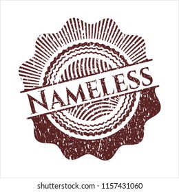 Red Nameless distressed rubber stamp with grunge texture