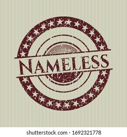 Red Nameless rubber stamp with grunge texture