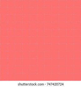 Red napkin with fine grid squares pattern. Abstract vector.
