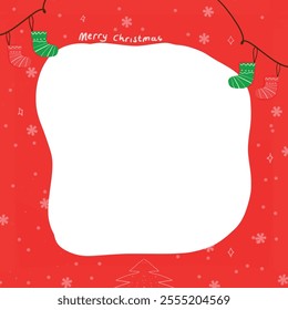 red natal design template with sock