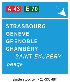 RED = National roads, GREEN = European roads, YELLOW = Regional roads, PEAGE = Toll road, A Quick Guide to Road Signs in France