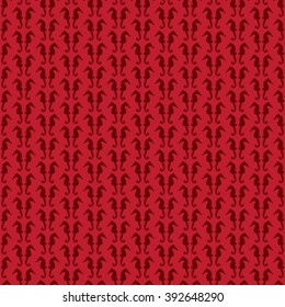 red nautical seamless seahorse pattern vector illustration