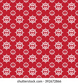 red nautical seamless welcome aboard pattern vector illustration