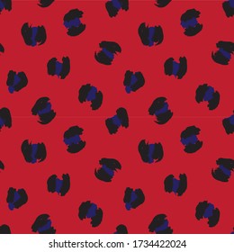 Red Navy Animal Leopard Seamless Pattern Background for fashion textiles, graphics and crafts