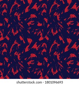 Red Navy Brush Stroke Camouflage abstract seamless pattern background suitable for fashion textiles, graphics