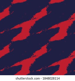 Red Navy Brush stroke fur pattern design for fashion prints, homeware, graphics, backgrounds